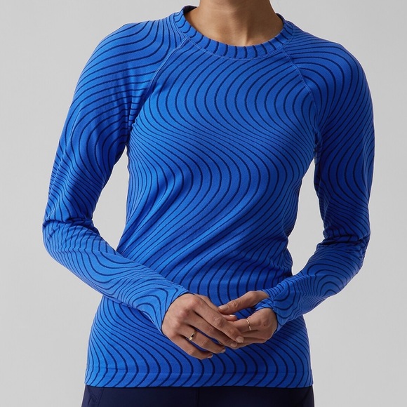 Athleta Momentum Seamless Top Hemisphere Blue Enchanted Blue Size Medium - Picture 5 of 7